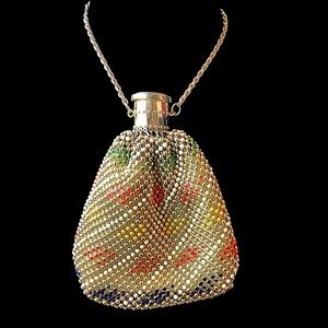 Vintage Mesh Gold Art Deco Gated Top Beggars Bag. (Twr)